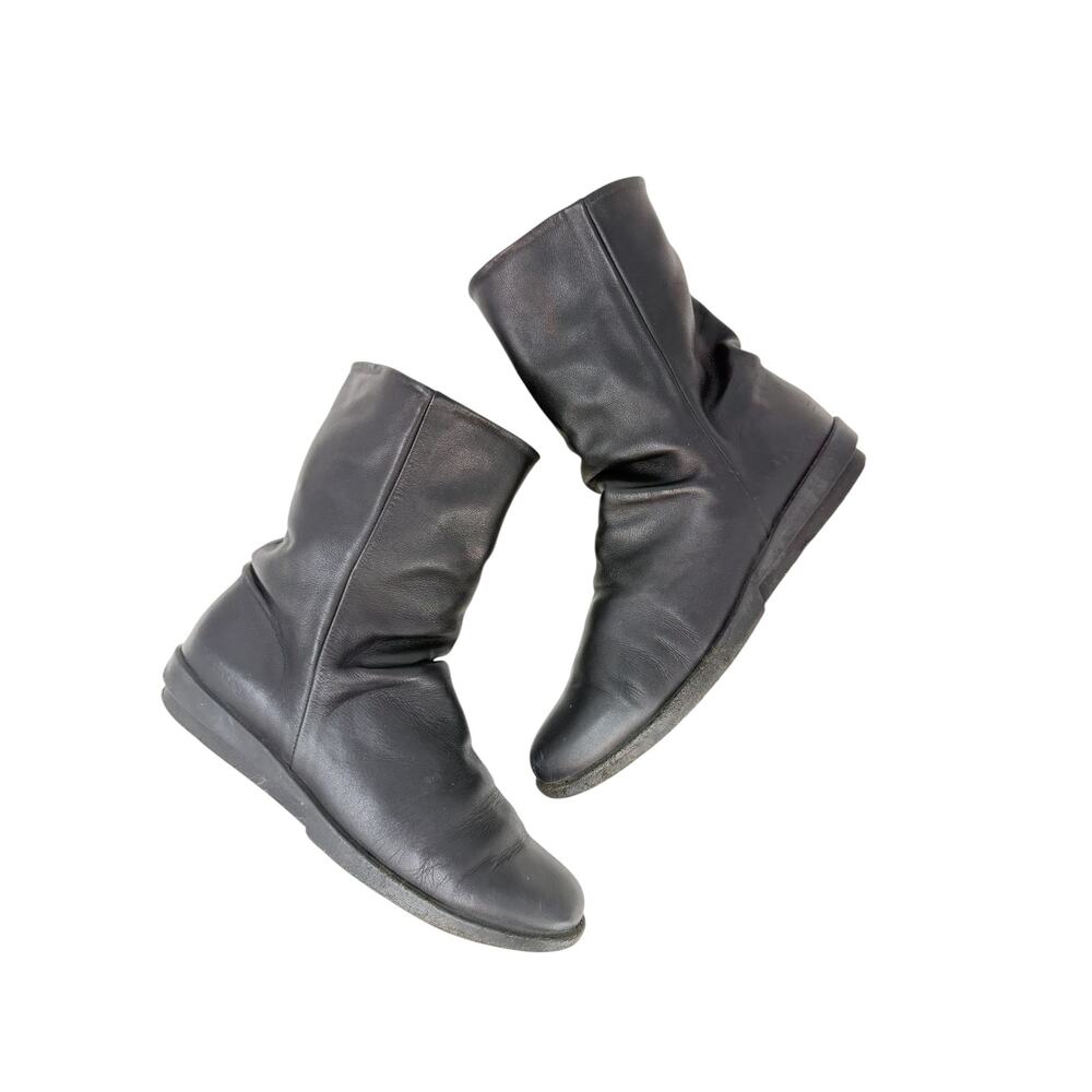Arche Dayarc Black Leather Slouch Ankle Boots Comfort Made In France 39 US 8